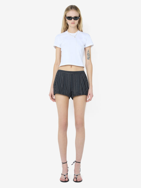 ROMI SHORT - BLACK/IVORY STRIPE