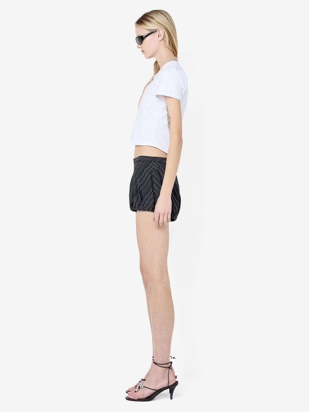 ROMI SHORT - BLACK/IVORY STRIPE