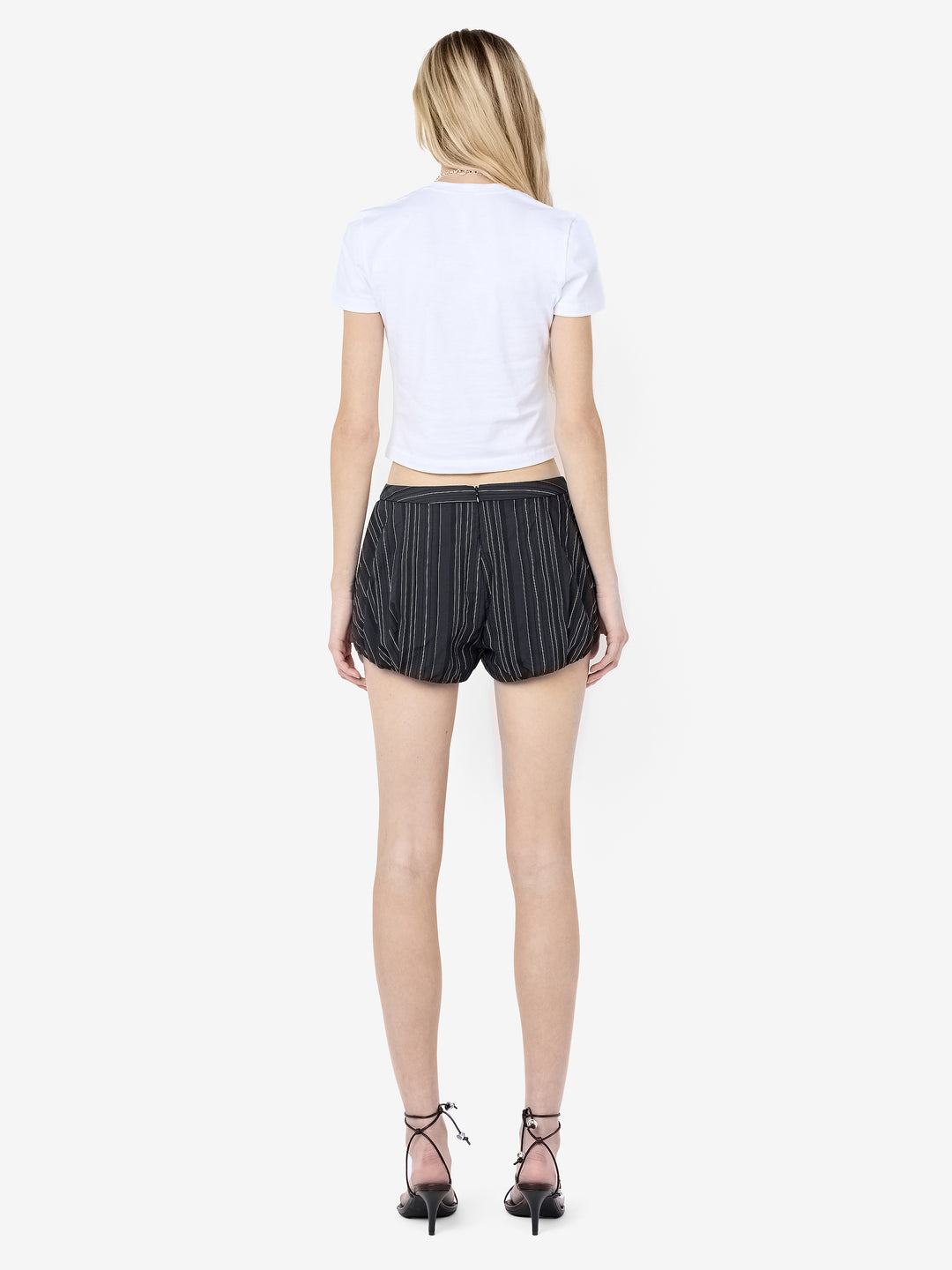 ROMI SHORT - BLACK/IVORY STRIPE