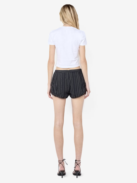 ROMI SHORT - BLACK/IVORY STRIPE
