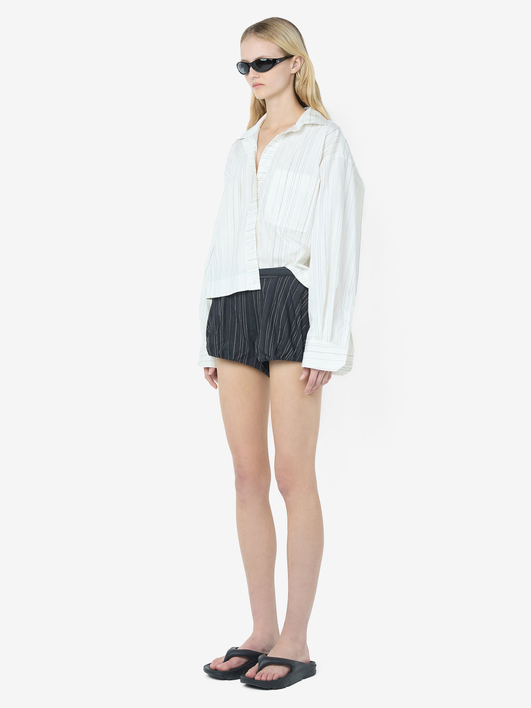 ROMI SHIRT - IVORY/BLACK STRIPE