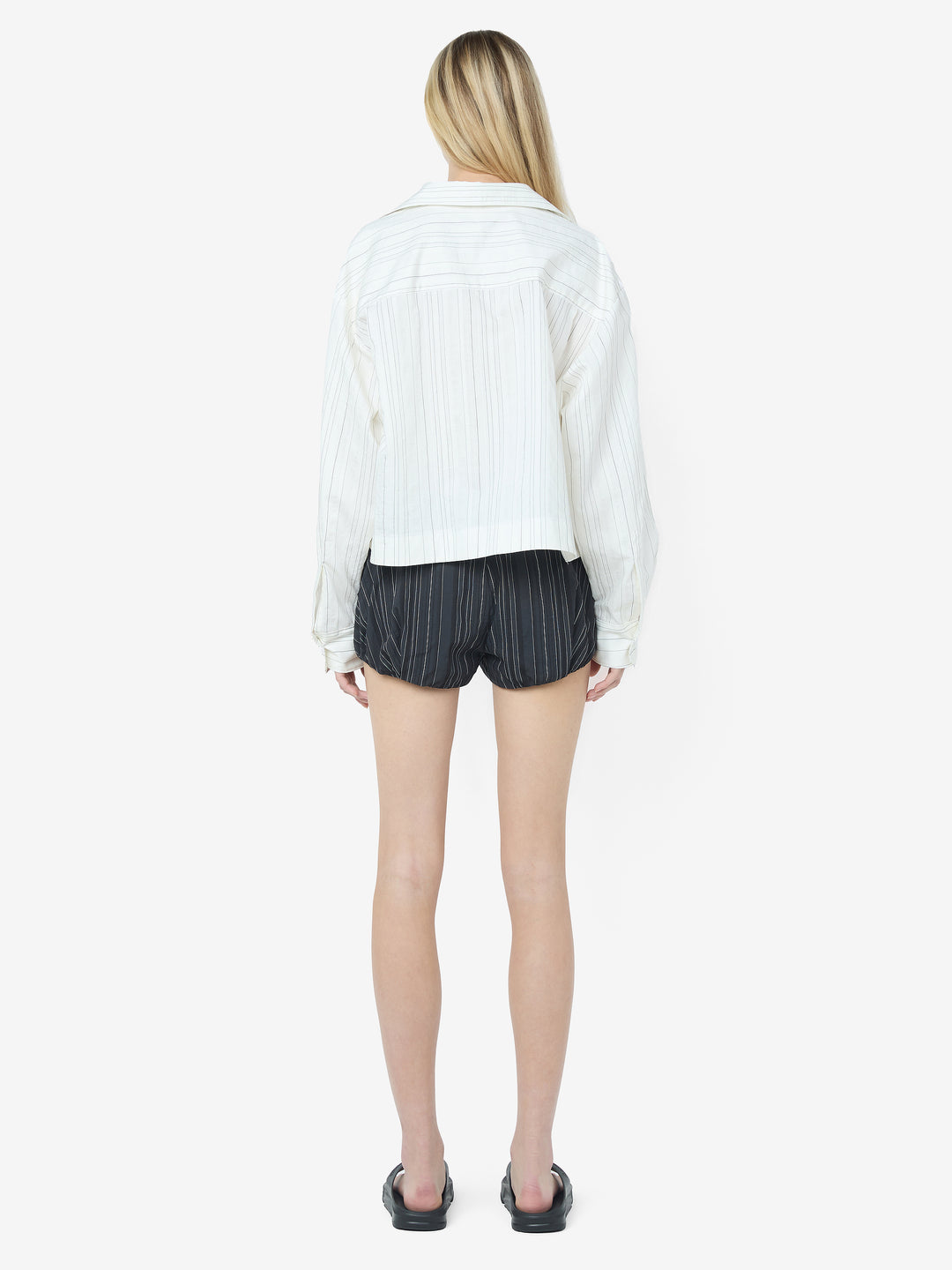 ROMI SHIRT - IVORY/BLACK STRIPE