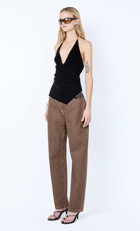 KINLEY CONTRAST JEAN - CHOCOLATE