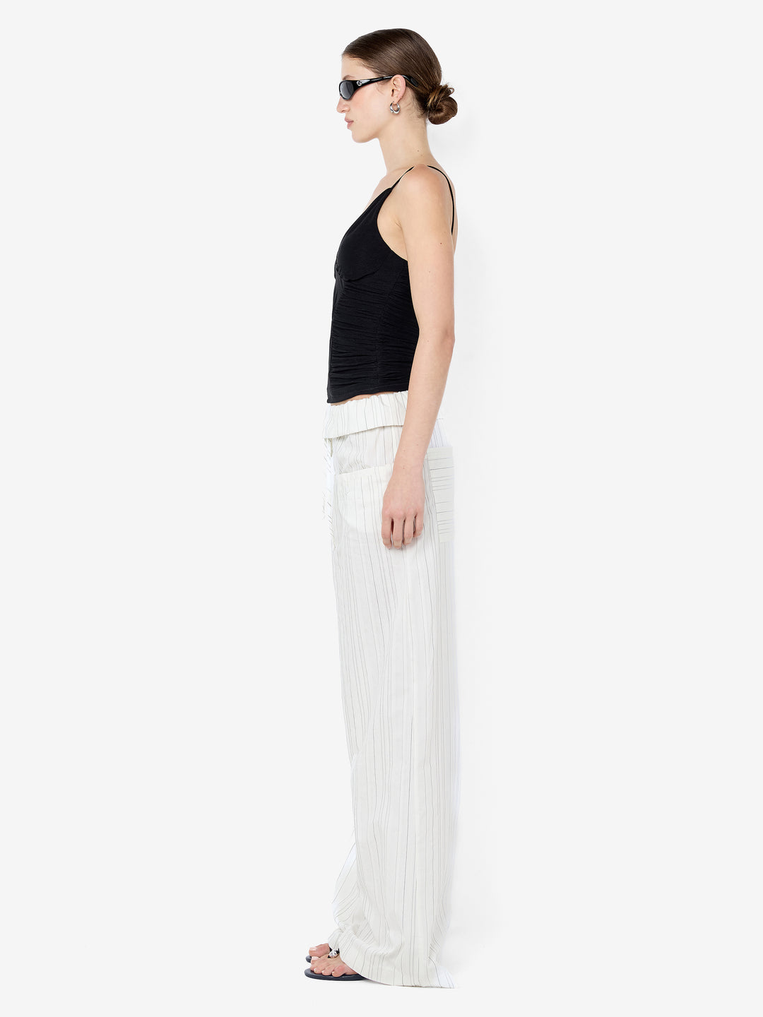 ROMI PANT - IVORY/BLACK STRIPE