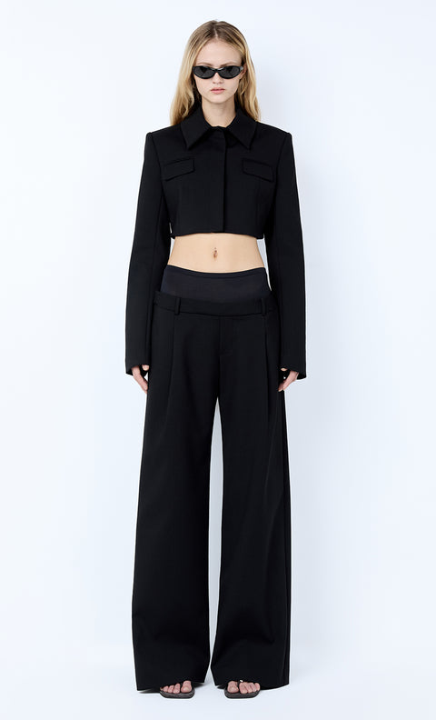 MIRREN CROPPED BLAZER - BLACK