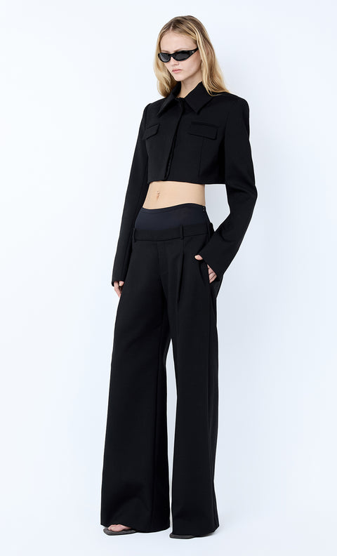 MIRREN CROPPED BLAZER - BLACK