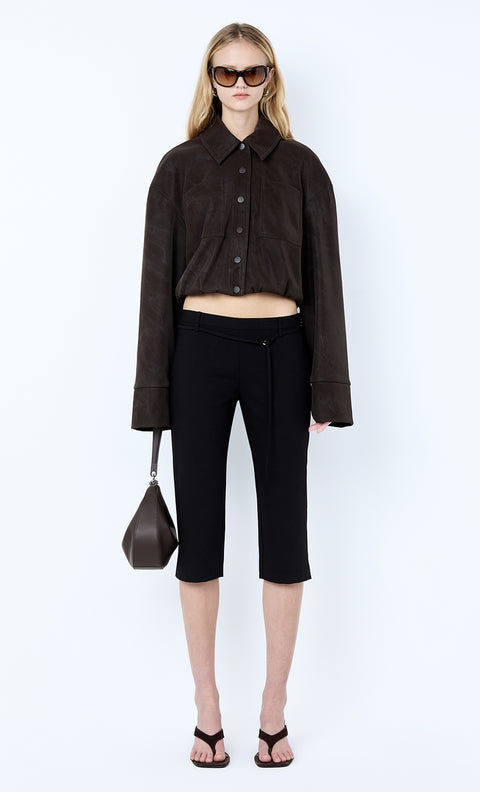 ALARIC CROPPED JACKET - ESPRESSO