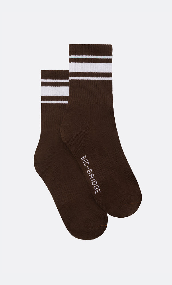 B+B SOCKS - CHOC/WHITE