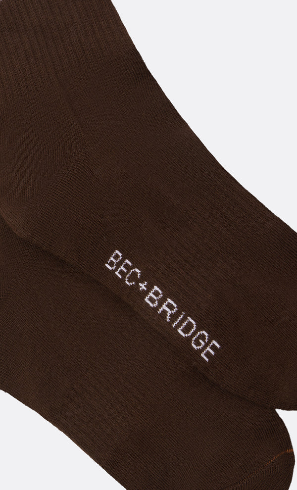 B+B SOCKS - CHOC/WHITE