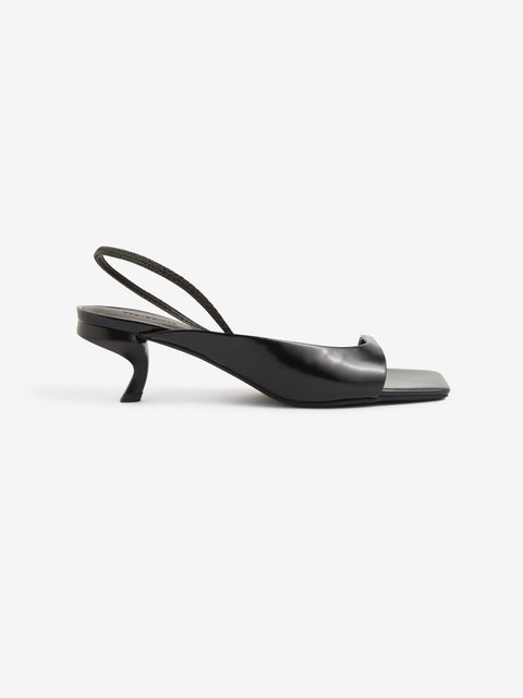 NIKITA KITTEN HEEL - BLACK LEATHER