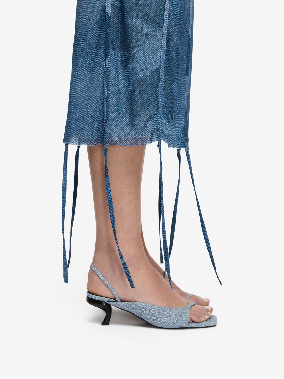 NIKITA KITTEN HEEL - DENIM LEATHER