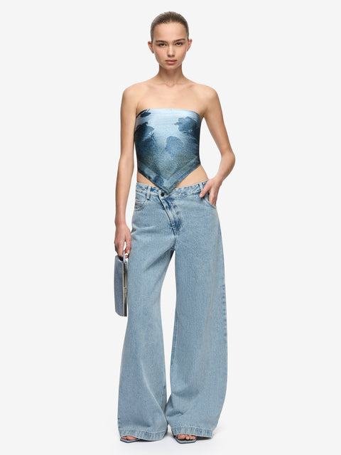 MUSA SCARF - DENIM FLORAL