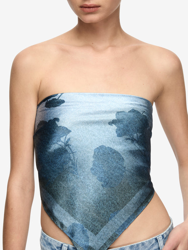 MUSA SCARF - DENIM FLORAL