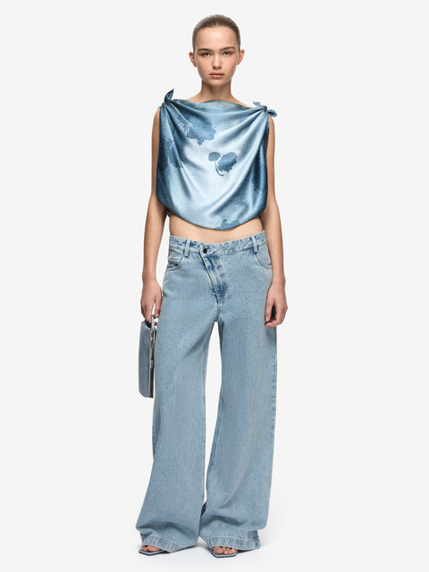 MUSA SCARF - DENIM FLORAL