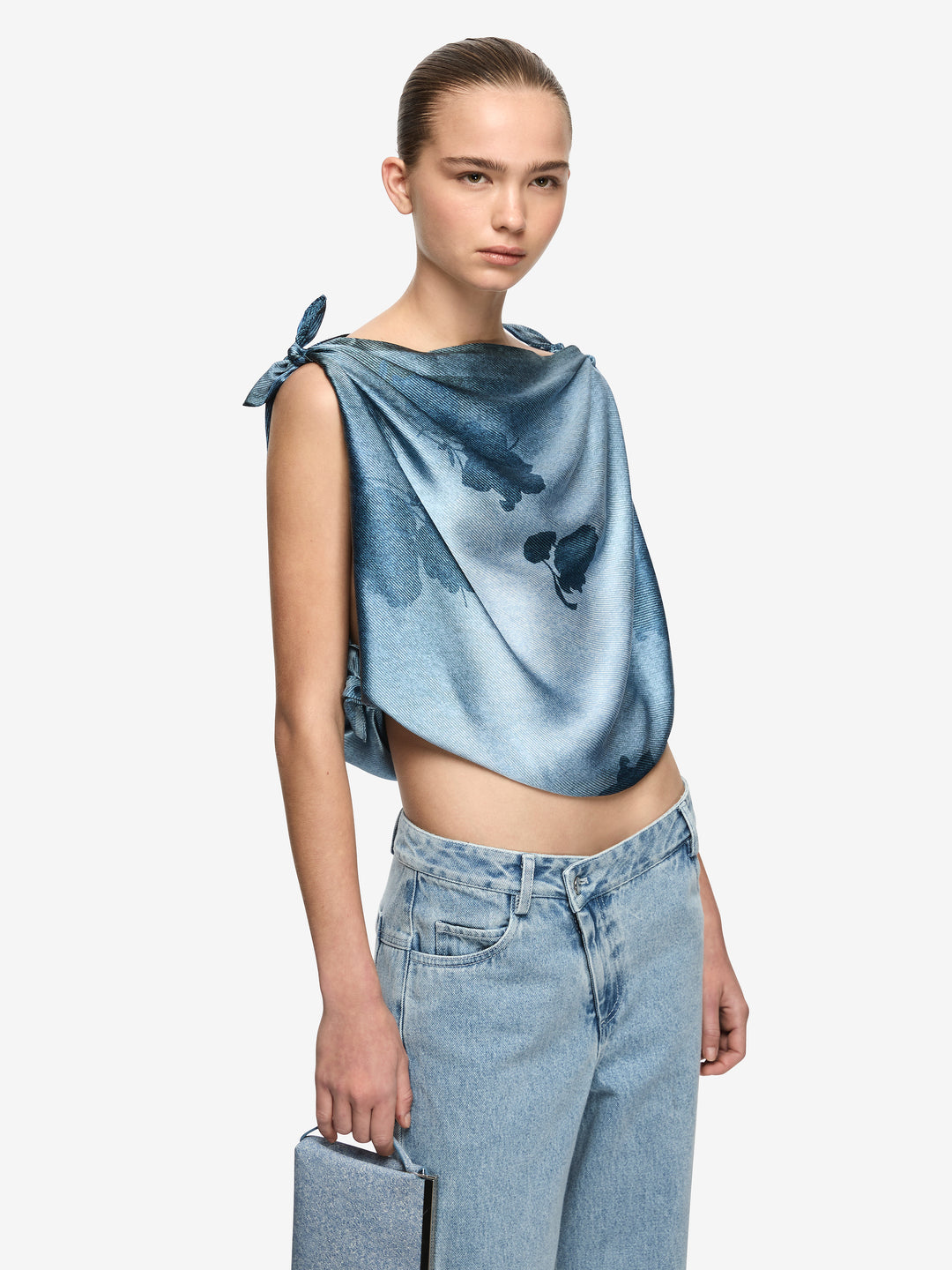 MUSA SCARF - DENIM FLORAL