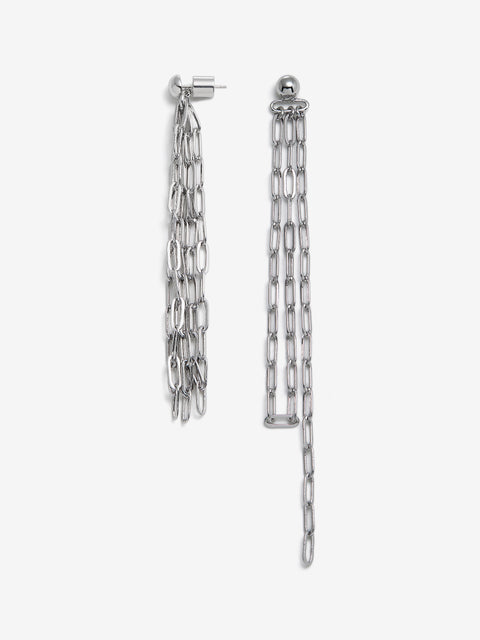 TOBIAS CHAIN DROP EARRINGS - SILVER