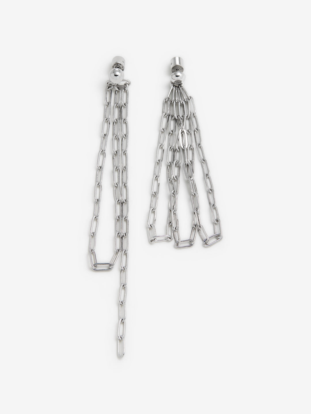 TOBIAS CHAIN DROP EARRINGS - SILVER