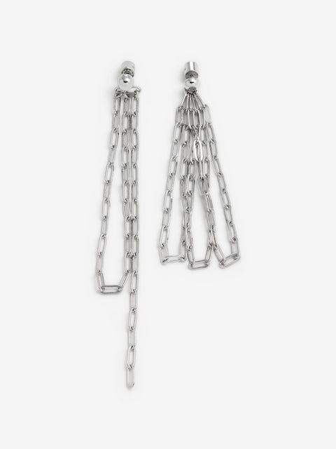 TOBIAS CHAIN DROP EARRINGS - SILVER