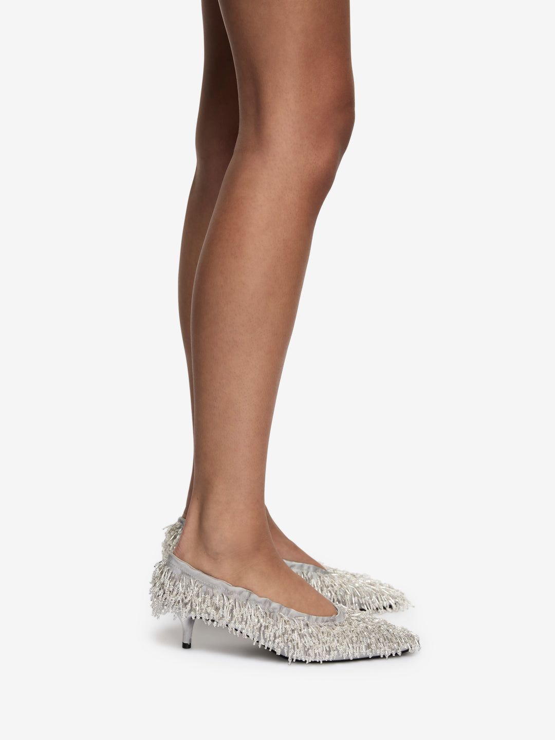 DIANA BEADED MULE - SILVER