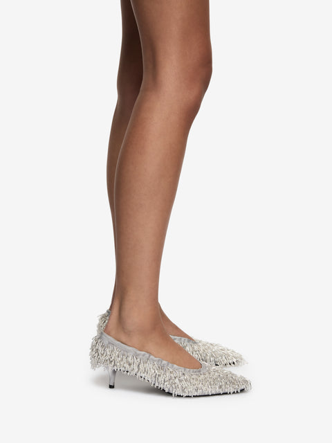 DIANA BEADED MULE - SILVER