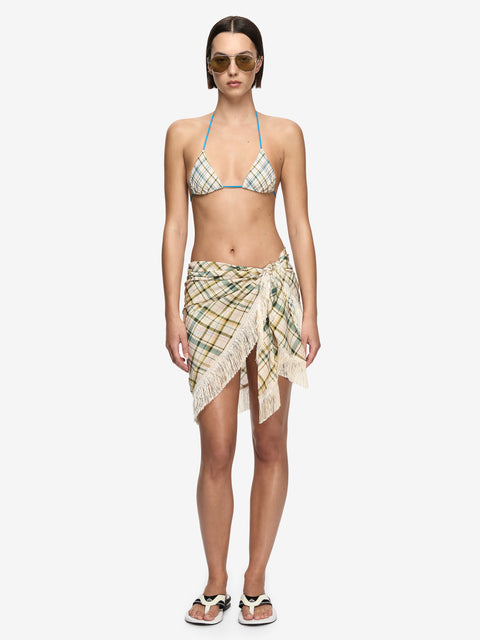 KALEIDOSCOPE SARONG - SEA GLASS CHECK