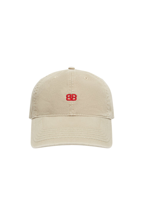 BB LOGO CAP - TAUPEE/RED