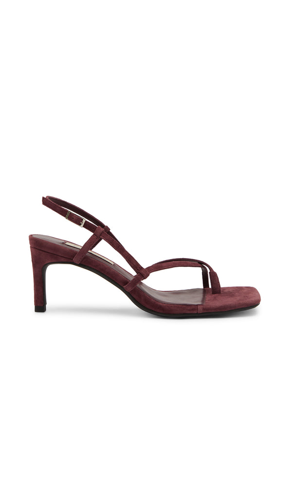 KATE MID HEEL - BURGUNDY SUEDE
