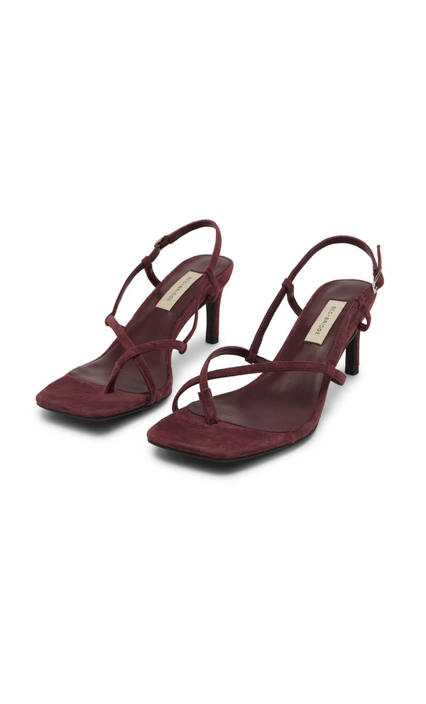 KATE MID HEEL - BURGUNDY SUEDE
