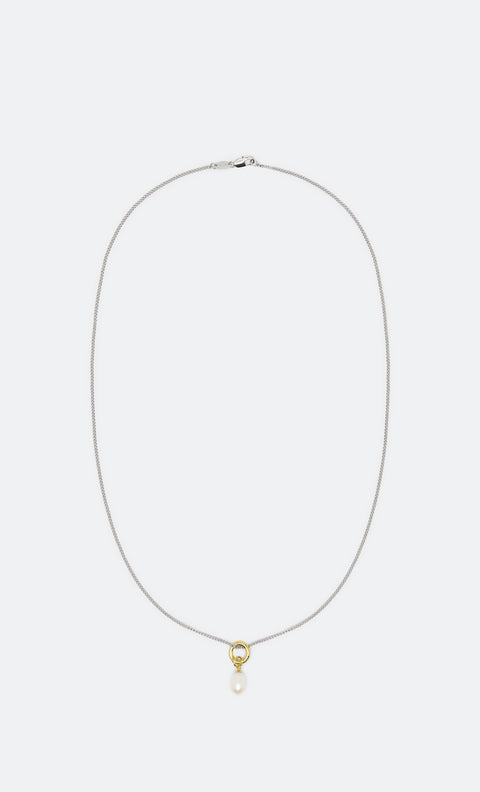 TIM PEARL NECKLACE - SILVER/GOLD