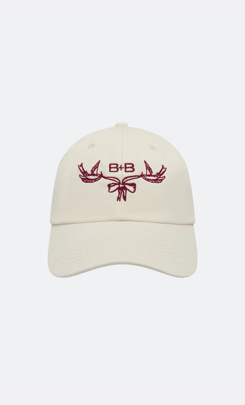 B+B BRIDAL CAP - CREAM/BURGUNDY