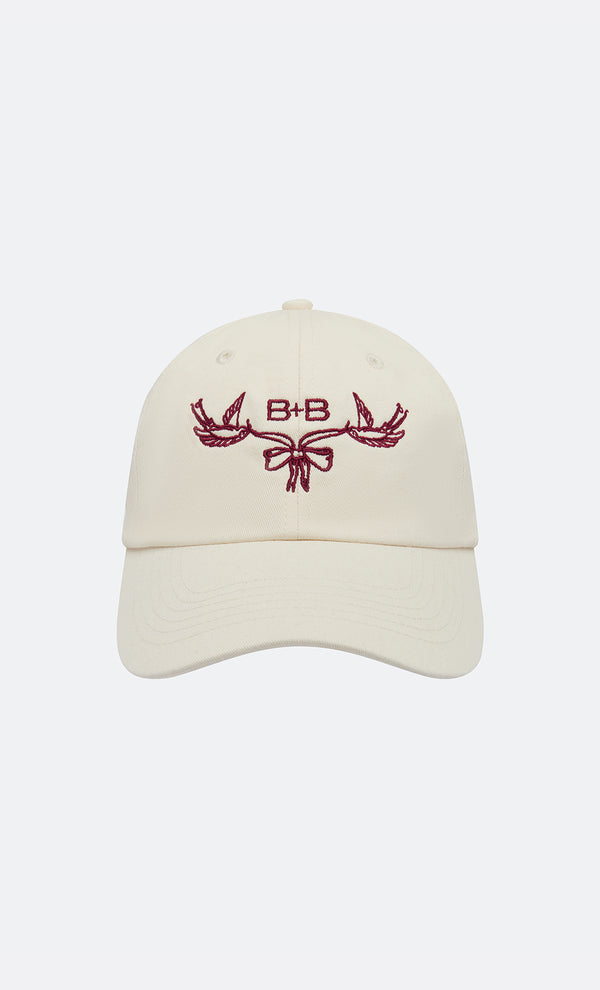 B+B BRIDAL CAP - CREAM/BURGUNDY