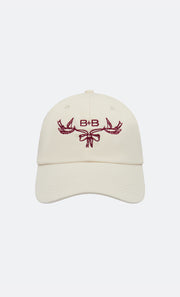 B+B BRIDAL CAP - CREAM/BURGUNDY