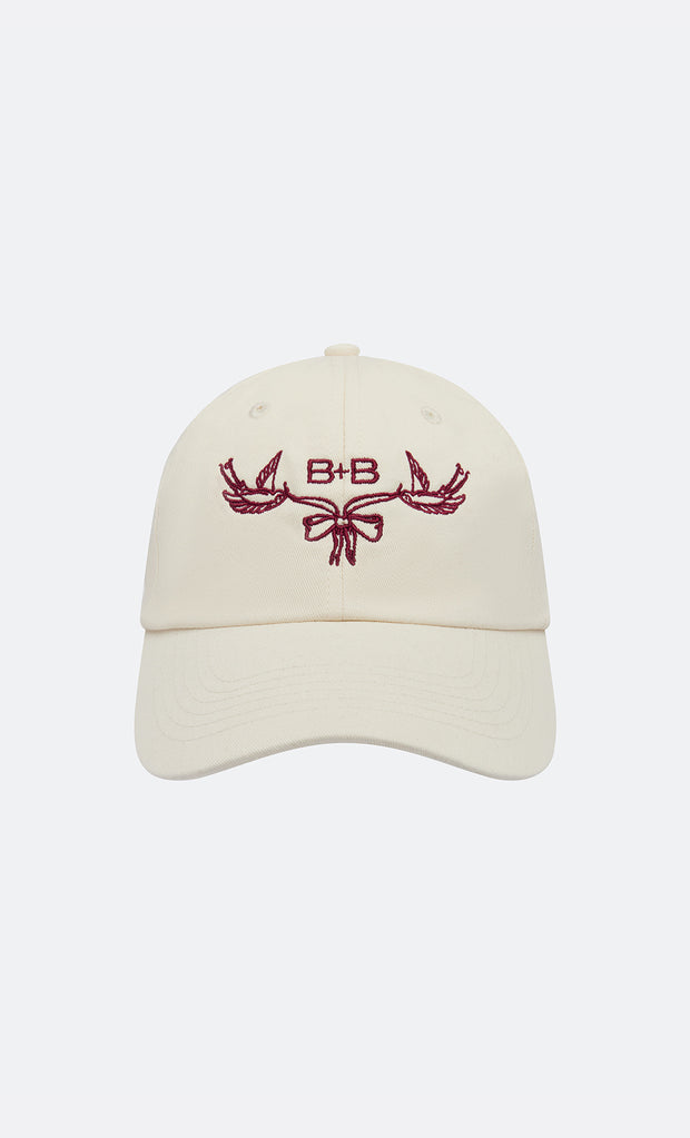 B+B BRIDAL CAP - CREAM/BURGUNDY