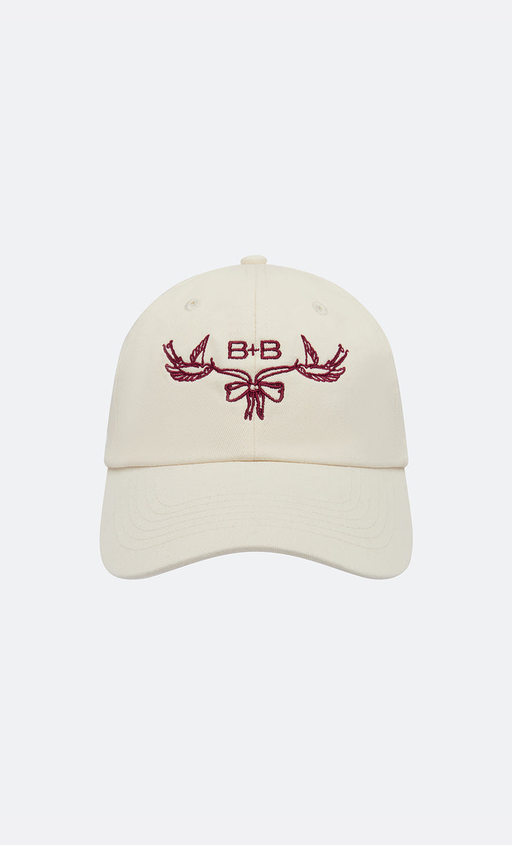 B+B BRIDAL CAP - CREAM/BURGUNDY