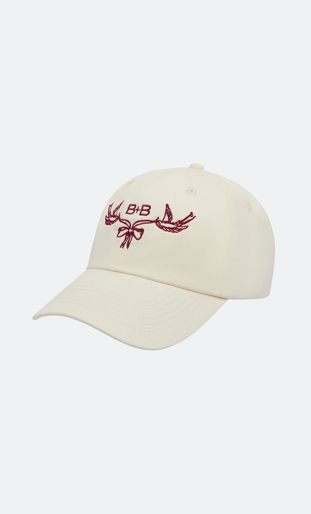 B+B BRIDAL CAP - CREAM/BURGUNDY