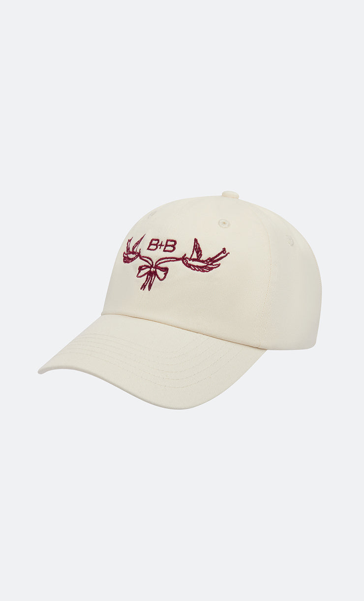 B+B BRIDAL CAP - CREAM/BURGUNDY