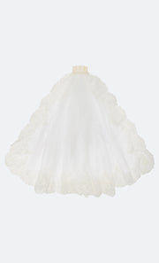 LUCINDA LACE VEIL - WHITE