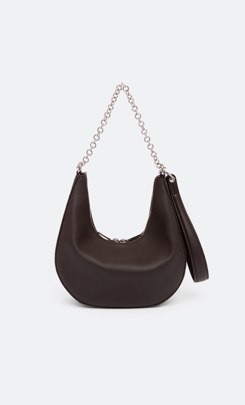 MYRA PETIT SAC BAG - CHOC LEATHER/SILVER