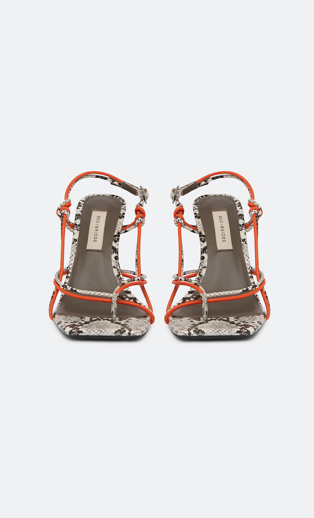 KATERINA CONTRAST HEEL - PYTHON/PERSIMMON