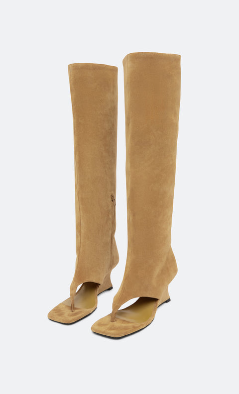 ALIA CUTOUT BOOT - OLIVE OIL SUEDE