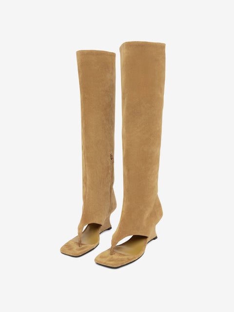 ALIA CUTOUT BOOT - OLIVE OIL SUEDE