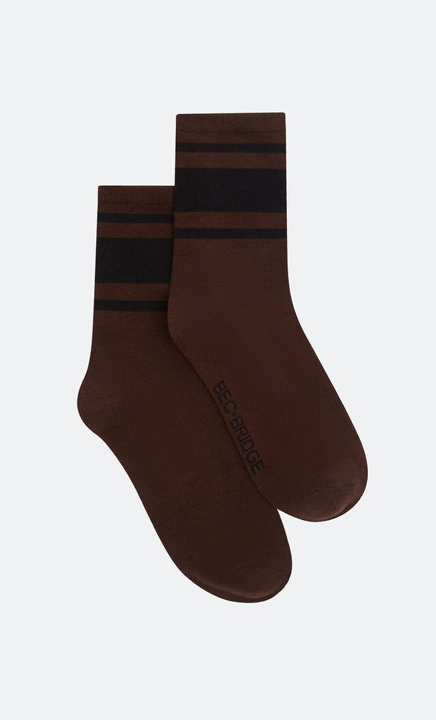 BEC + BRIDGE SOCKS - CHOC/BLUE/BLACK