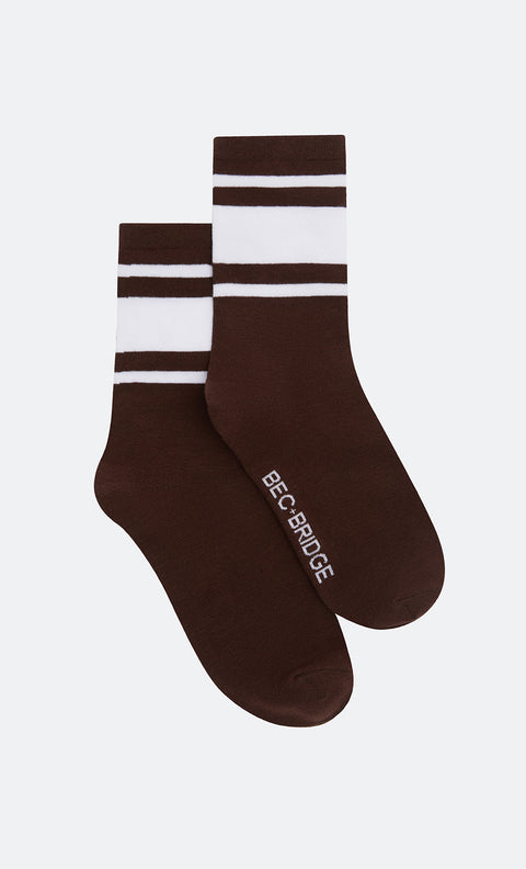 BEC + BRIDGE SOCKS - CHOC/CITRUS/WHITE