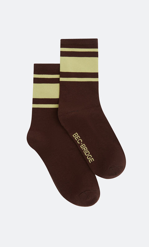 BEC + BRIDGE SOCKS - CHOC/CITRUS/WHITE