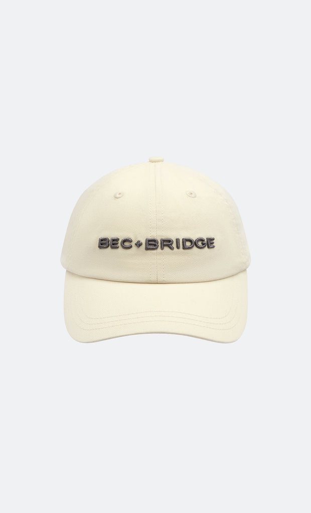 BEC + BRIDGE 3D EMBROIDERY CAP - IVORY/GUNMETAL