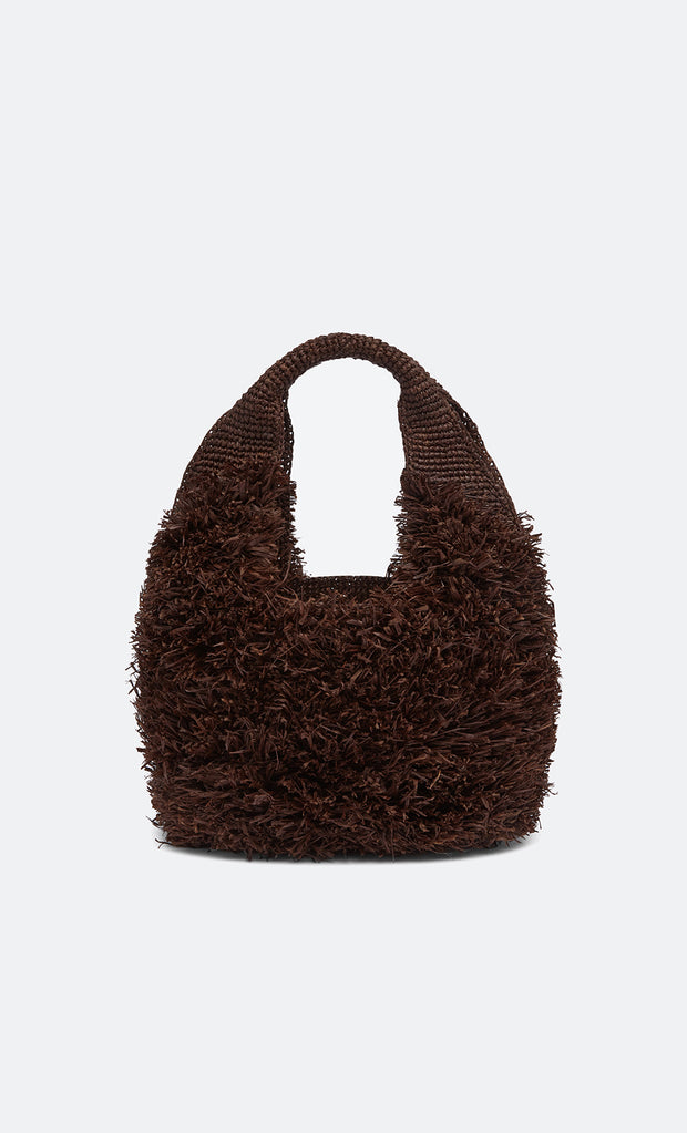 DAWN RAFFIA BAG - DARK CHOCOLATE