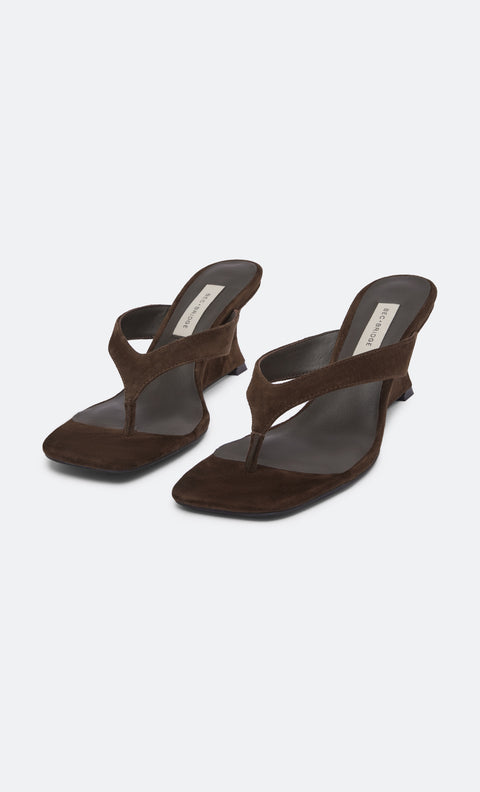 SCARLET THONG WEDGE - DARK CHOCOLATE