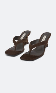 SCARLET THONG WEDGE - DARK CHOCOLATE