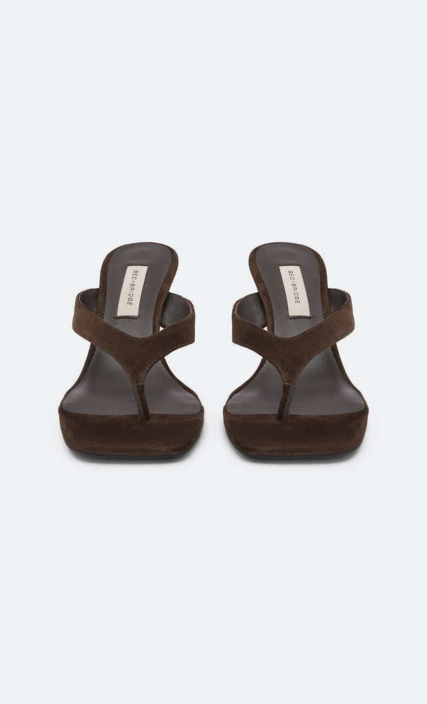 SCARLET THONG WEDGE - DARK CHOCOLATE