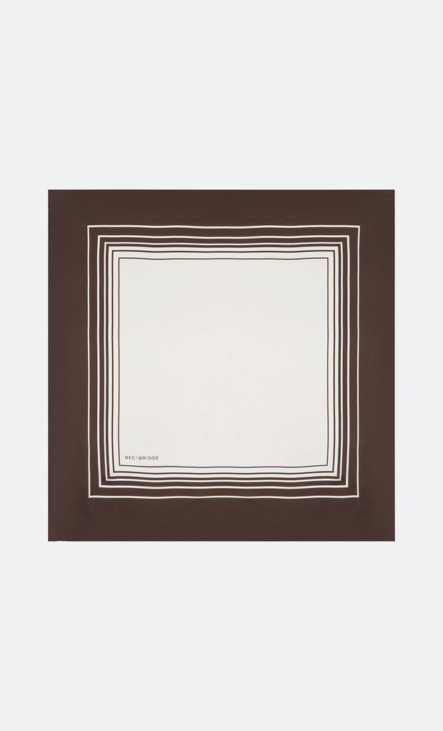 GEO SCARF - DARK CHOC/IVORY GEO